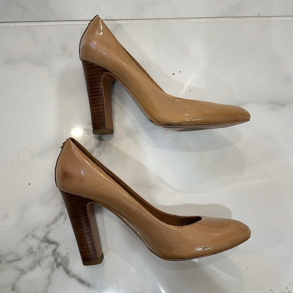 Coach Shoes - COACH nude tan patent leather pumps heels shoes
